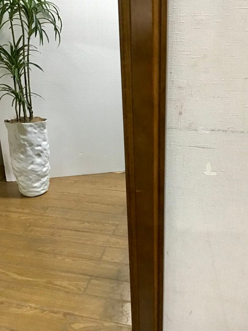 pyo☆管339☆アンティーク調☆木製大型ミラー☆ジャンボミラー☆姿見