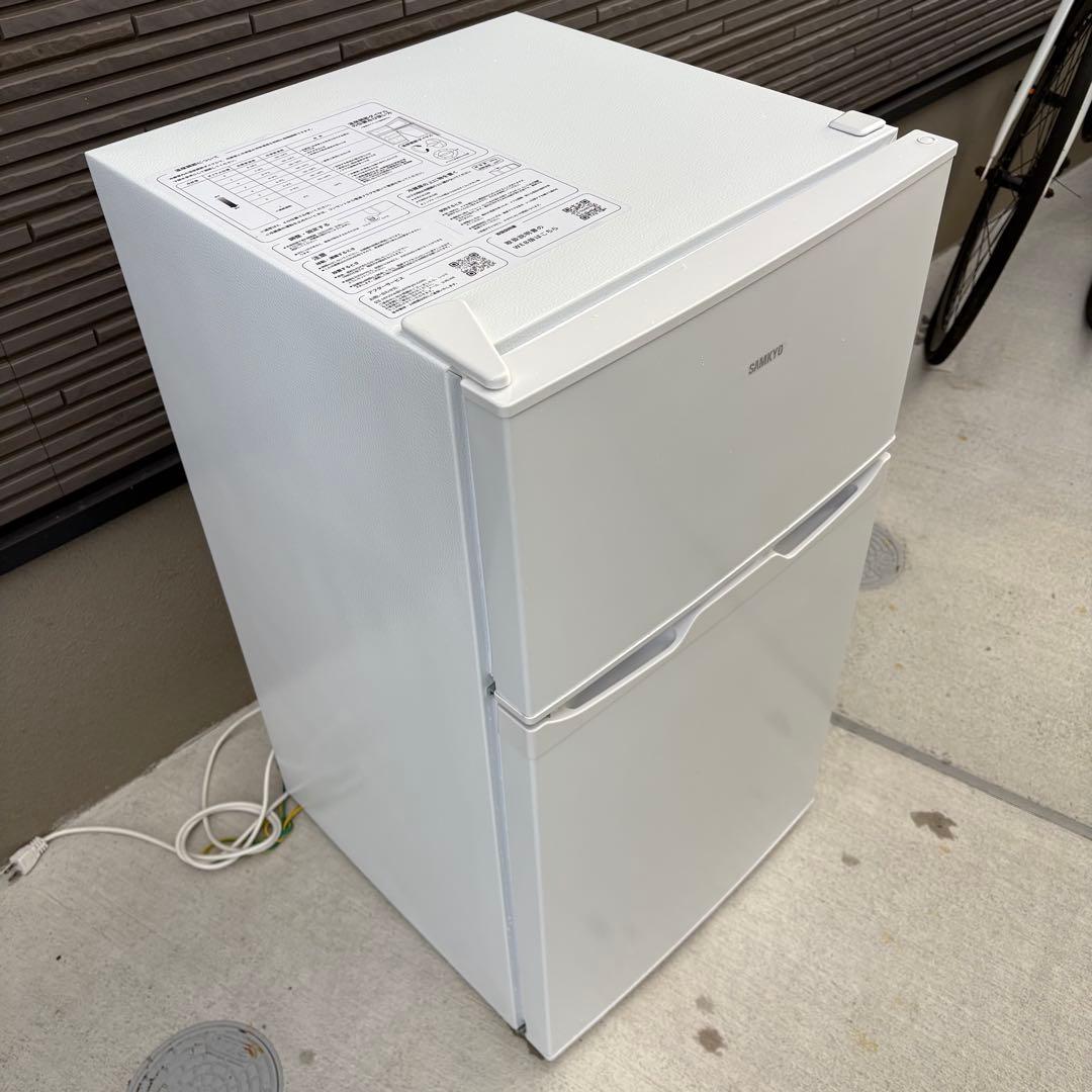 値下げ‼️【送料無料‼️】SAMKYO 冷蔵庫90L 2024年製　左開きたのメル便