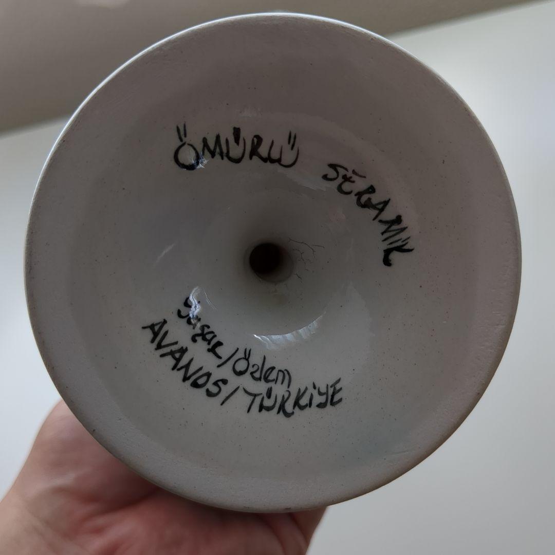 トルコ【カッパドキア】　陶器デキャンタとワイングラスセット