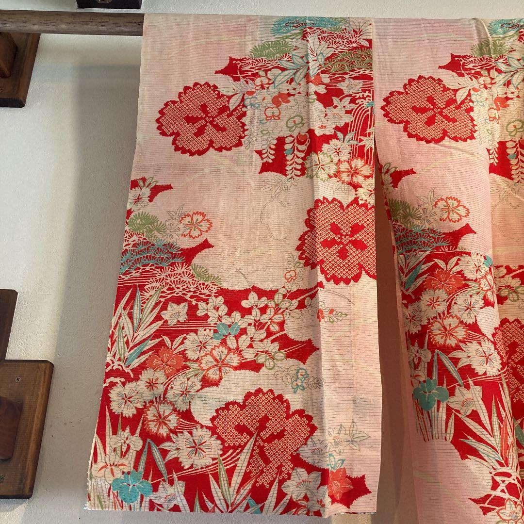 アンティーク　正絹　絽縮緬　襦袢　中振袖