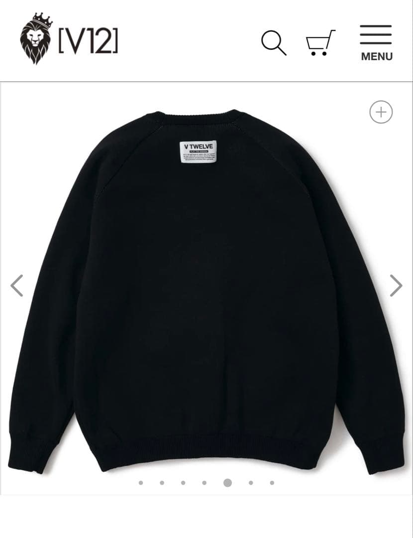 V12＊防風裏地付きニットセーター＊ブラック＊Lサイズ