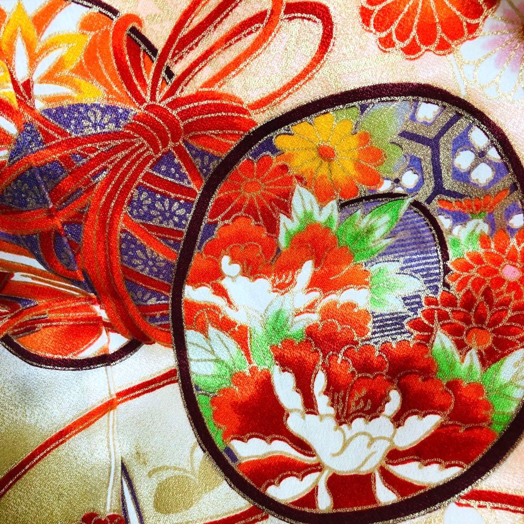 七五三7歳❣️可愛い桃色暈し太鼓菊金彩煌びやか極めてる❣️完全フルセット秀品