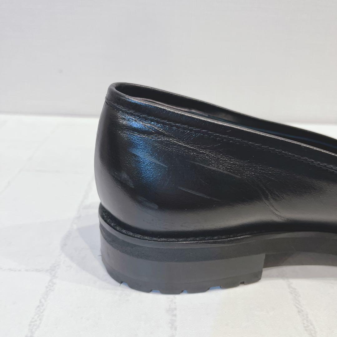 Luca Grossi ルカ グロッシ ローファー レザー 黒 38 イタリア製