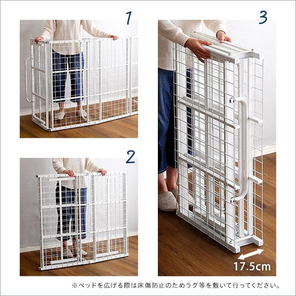 4つ折り 折りたたみパイプベッド フィルテ- ブラック [7212]