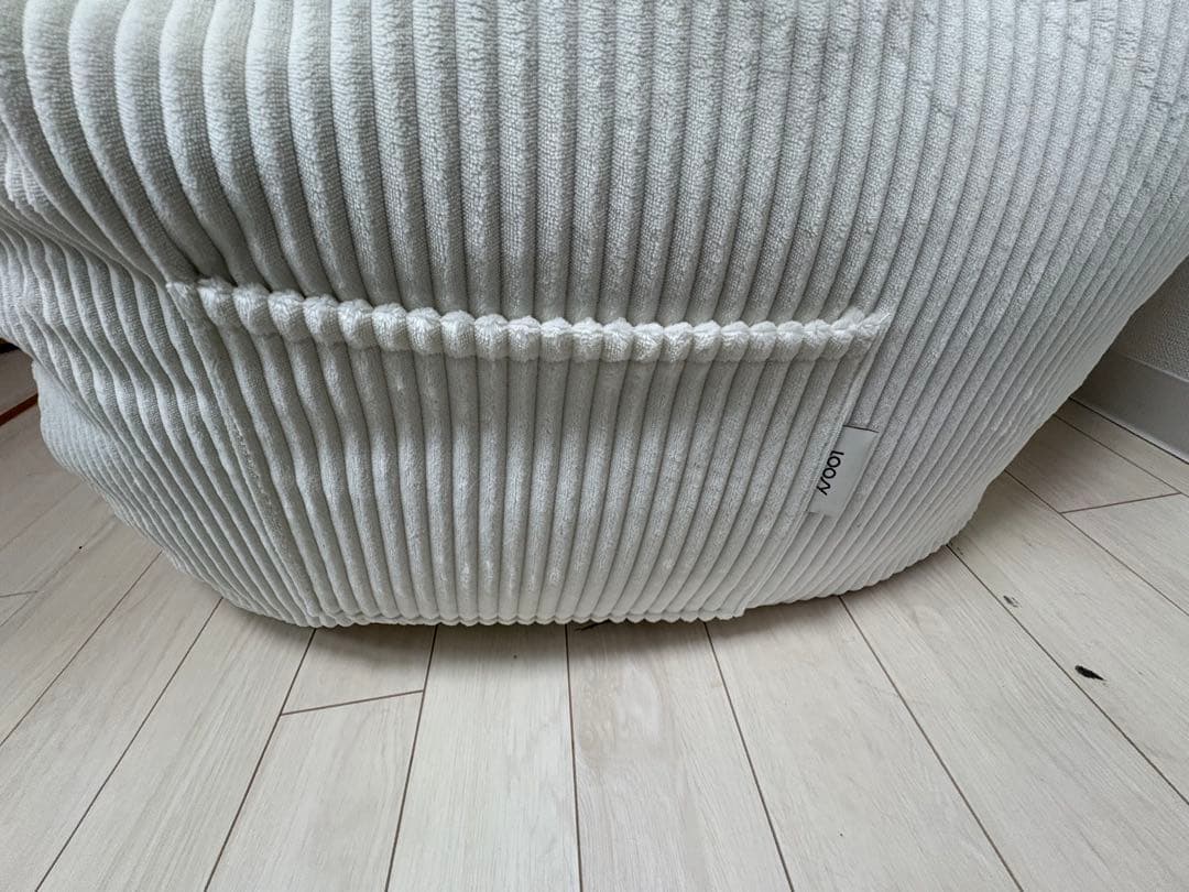 【引取歓迎　大阪】LOOSY 2人掛けビーズソファ アイボリー