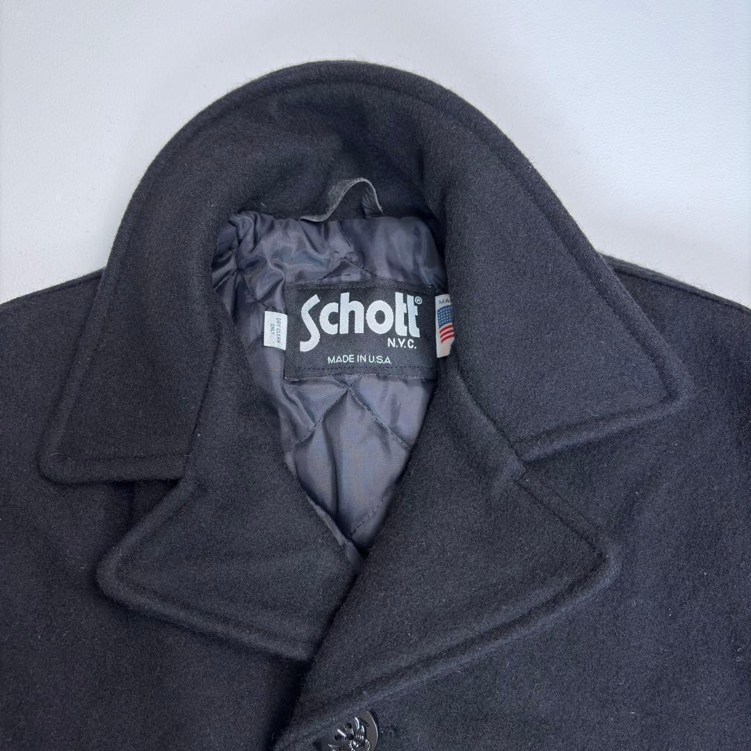 ショット シングル ピーコート キルティング メルトンウール 40 Schott