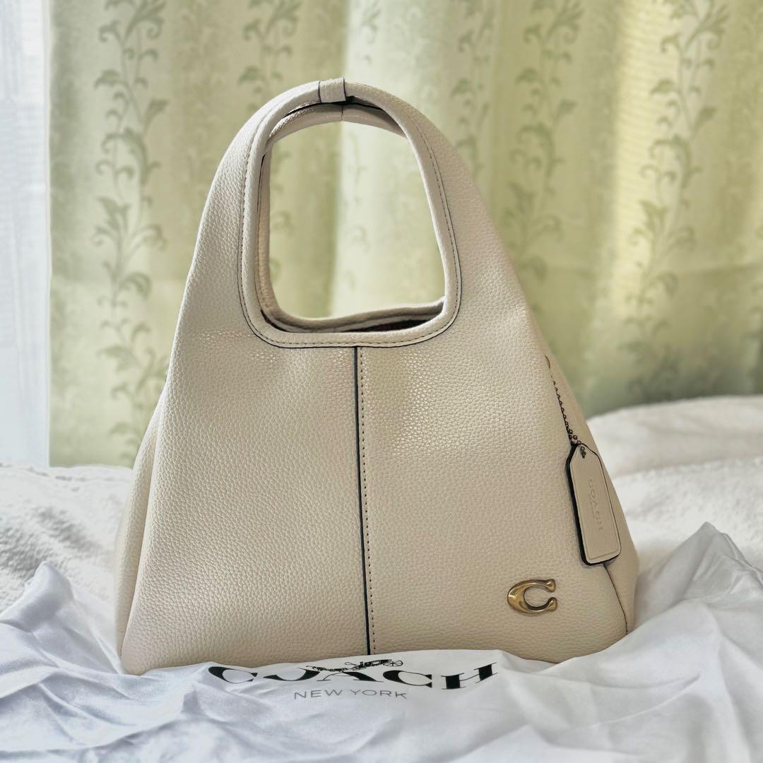 コーチ COACH 2way ハンドバッグ　ショルダーバッグ　アイボリーラナ23