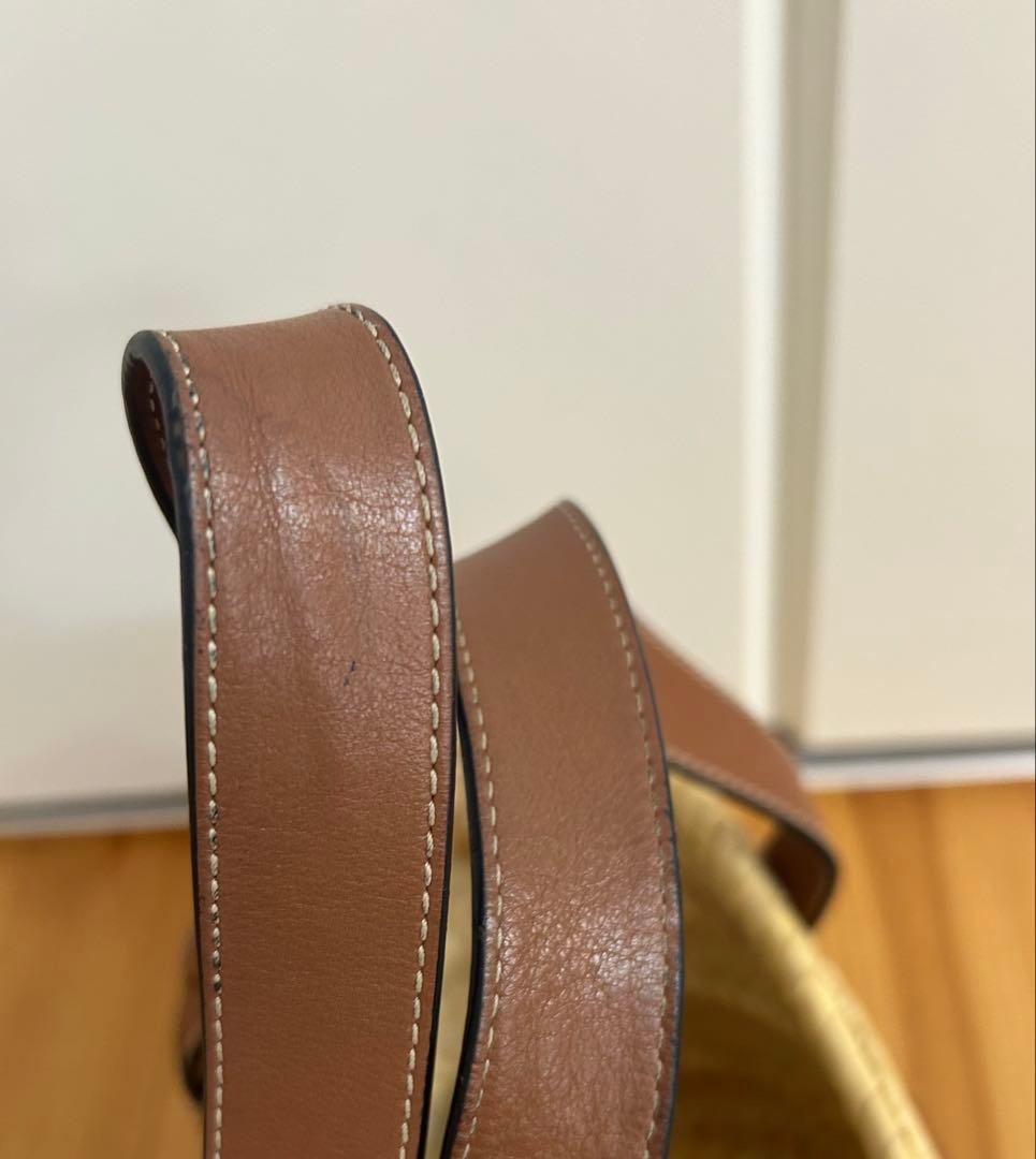 LOEWE かごバッグ ストロー レザー　スモール