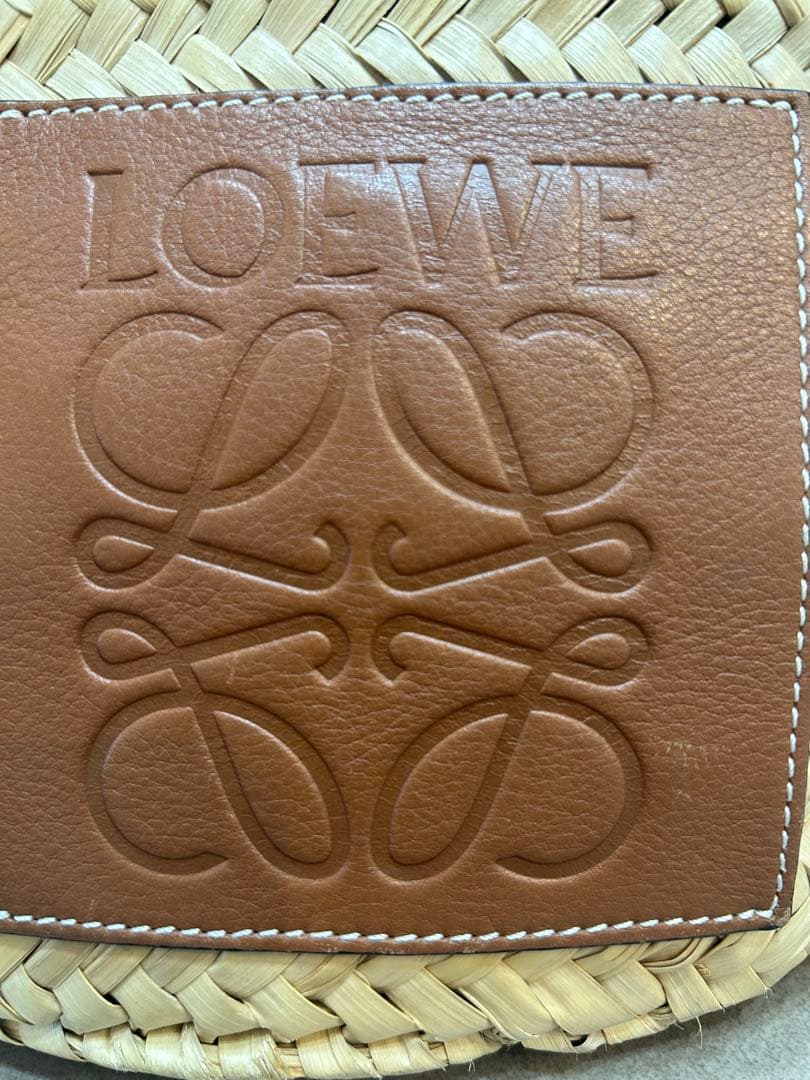LOEWE かごバッグ ストロー レザー　スモール