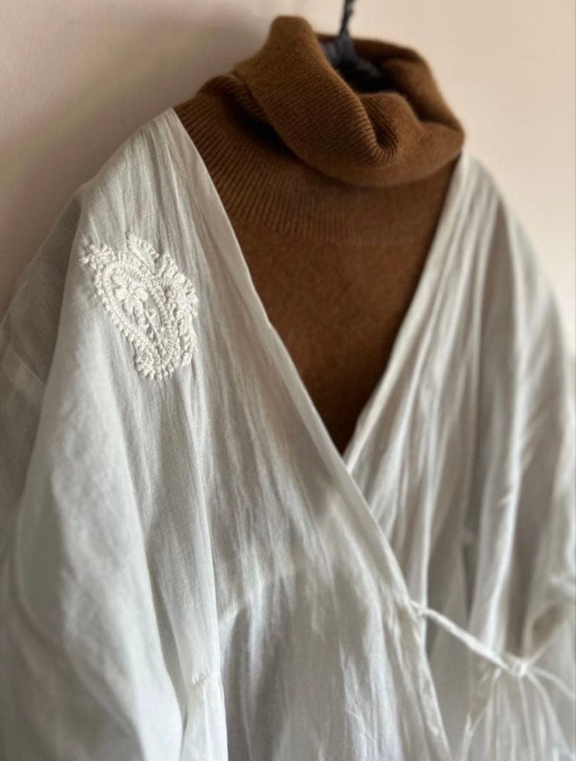 ミズイロインド チカンカリ刺繍 カディ　カシュクール ラバリジャケット