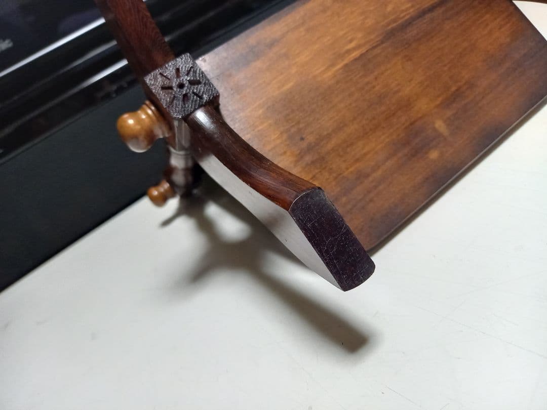 1970's　ヴィンテージ　コロニアル　ウッド　テーブル　スタンド　ミラー