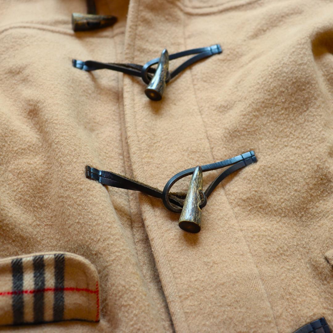 ✨バーバリー✨ロングダッフルコート　ベージュ　ノバチェック　ウール　サイズＬ