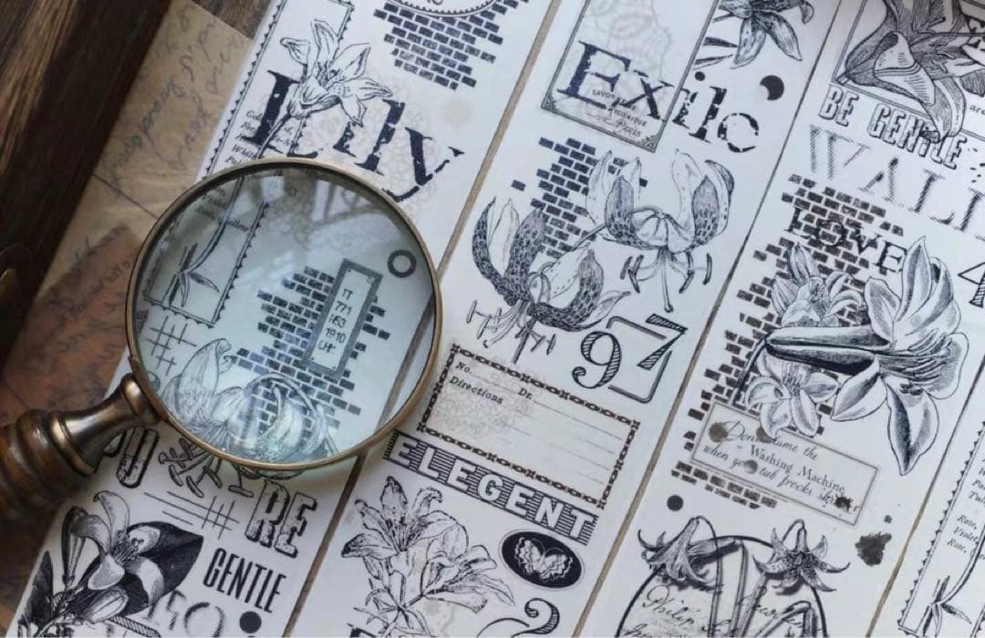 壹洱原创《旧影百合》海外マスキングテープ　マステ 【1871】