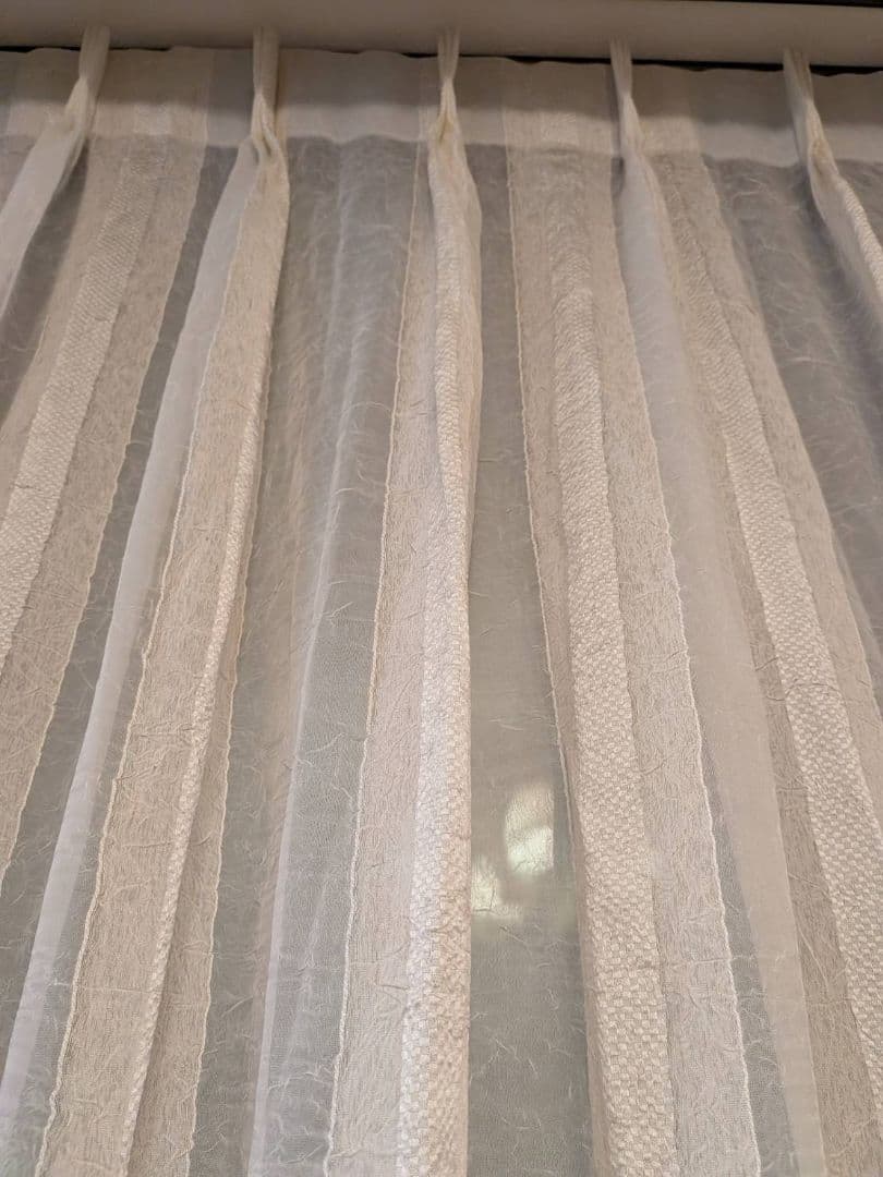 サンゲツ　2倍ヒダ　レースカーテン　w130xh210 ×2枚セット