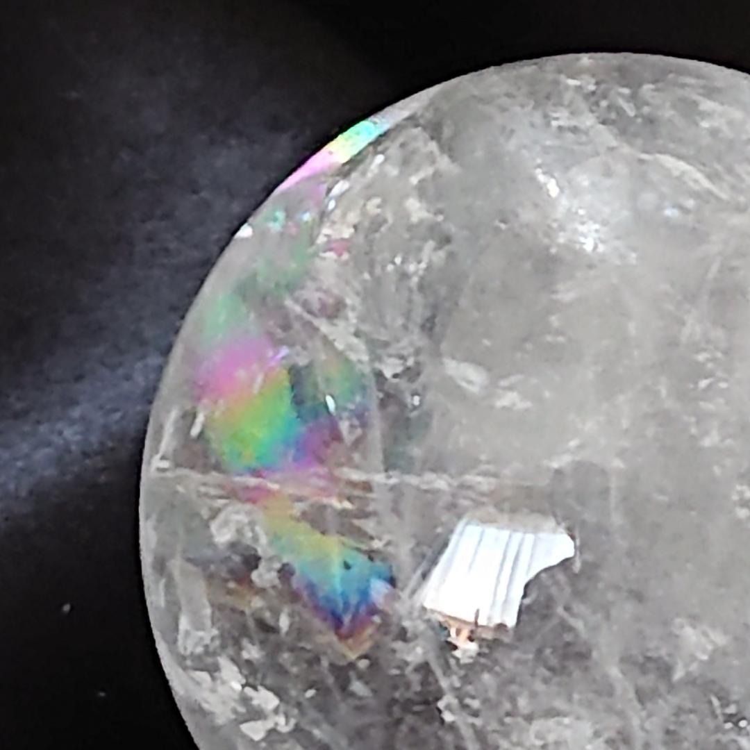 水晶玉　天然石　天然石レインボー虹色水晶丸玉　観賞石　パワーストーン　新品未使用