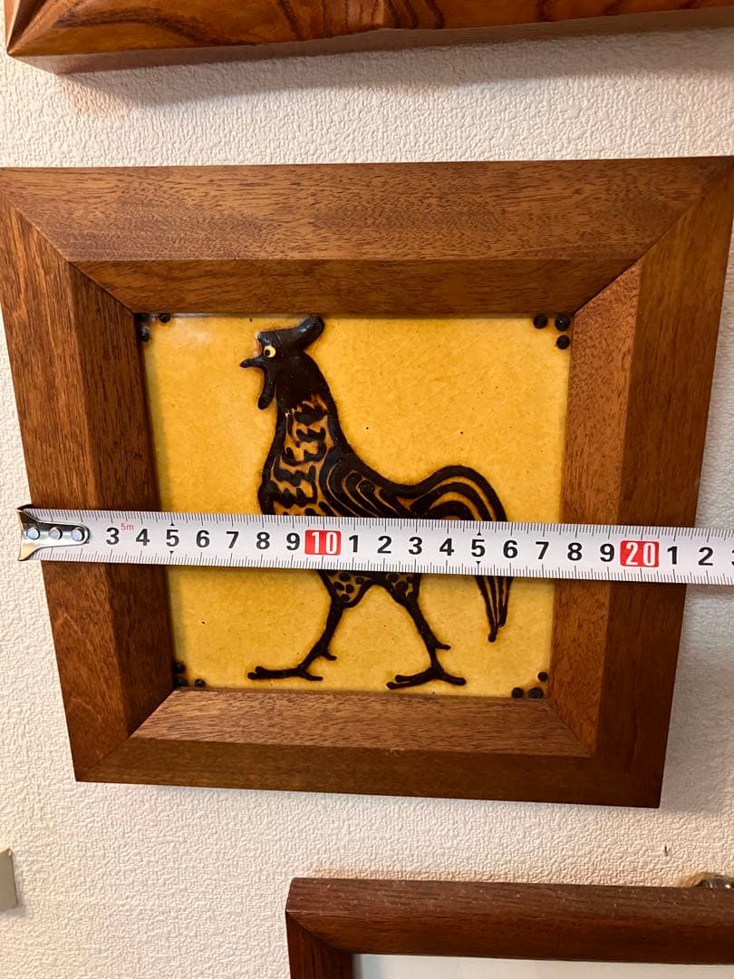 舩木研兒 舩木研児 船木研児 鶏 陶板画 スリップウェア　民藝