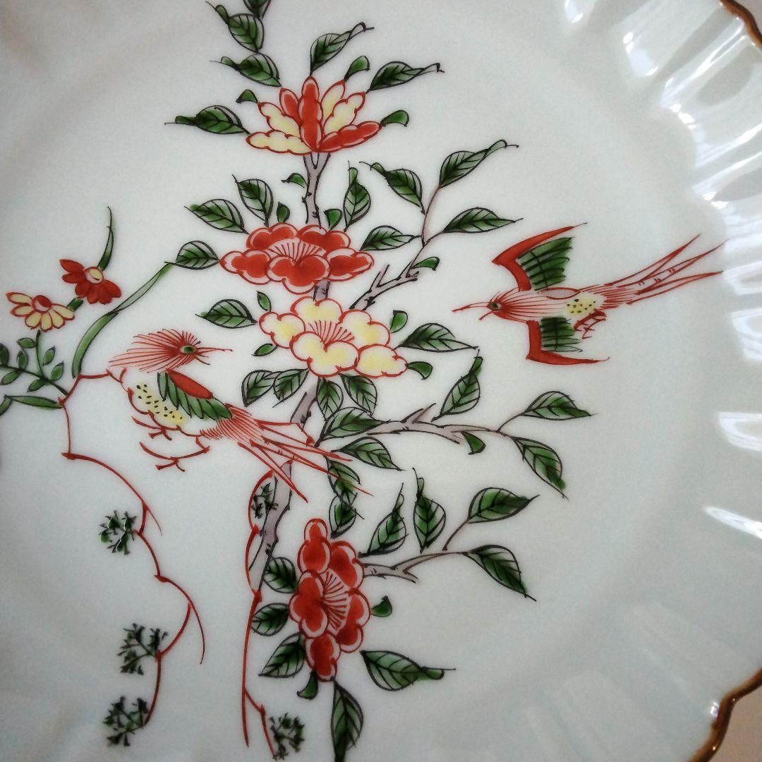 有田焼　源右衛門窯　源右衛門作　花鳥紋　銘々皿　5客揃　共箱