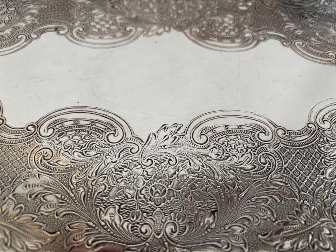 アンティーク／ヴィンテージ　サンドイッチトレー　シルバープレート