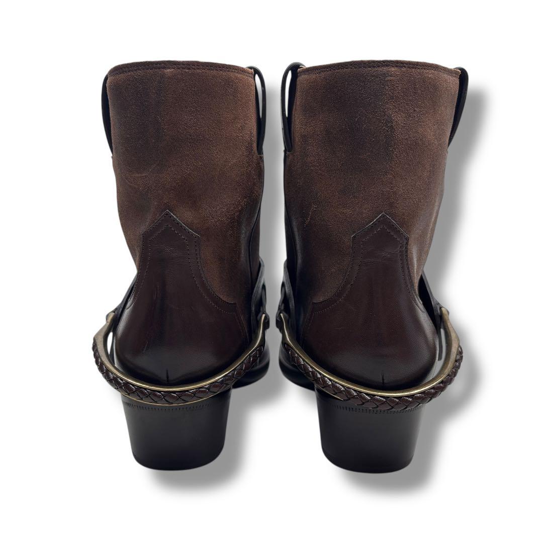 極美品■SARTORE【23.0】ハーネスブーツ レザー スエード ブラウン 茶