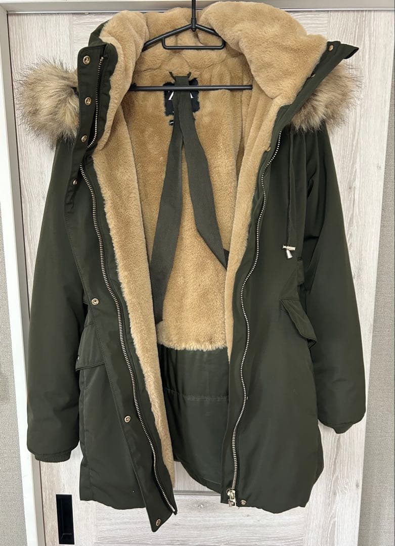 ZARA ファー付きモッズコート Lサイズ ライダース　ニット　セット売り