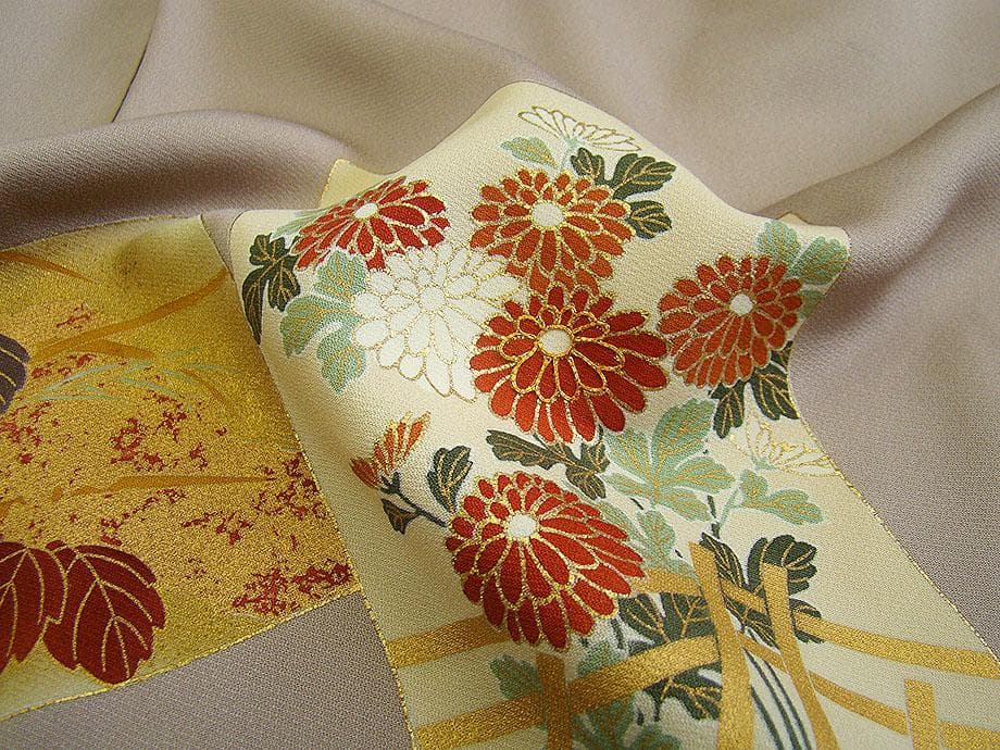 金彩加工染 色留・訪問着＆袋帯・帯〆・帯揚げセット（正絹）仕立上り＜D656＞