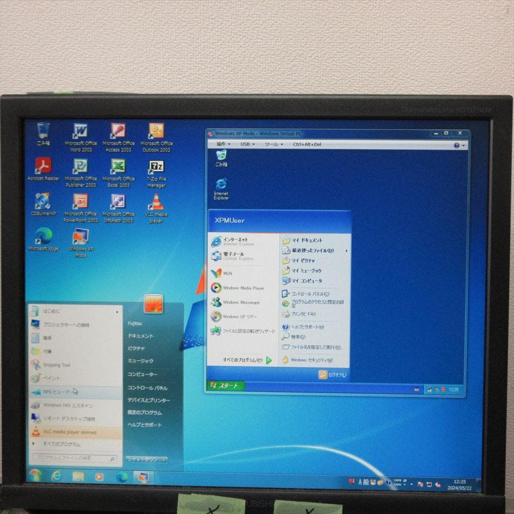 整備済 Windows7（XPモード有）SSD480GB 富士通 Celeron