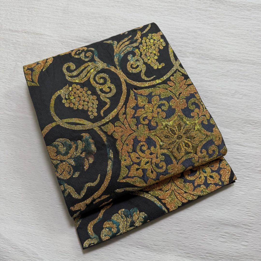 専用　m-83 葡萄唐草 アラベスク　六通 袋帯 正絹