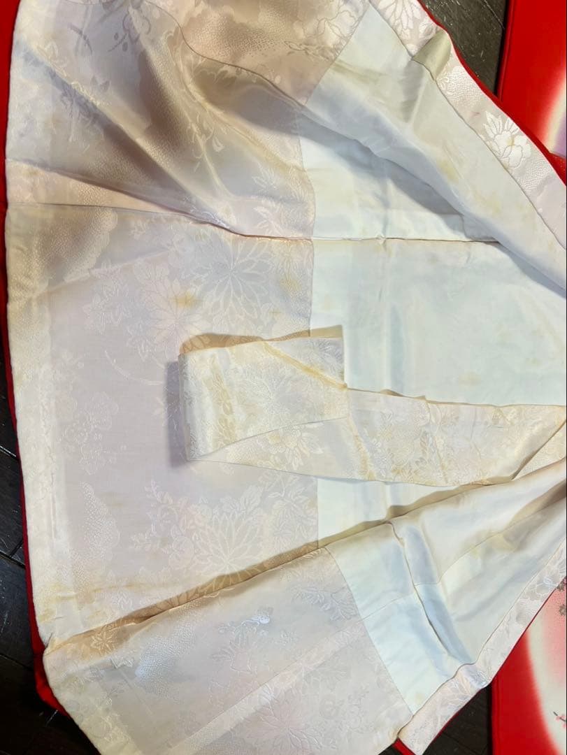 赤い花柄着物 七五三用　女の子