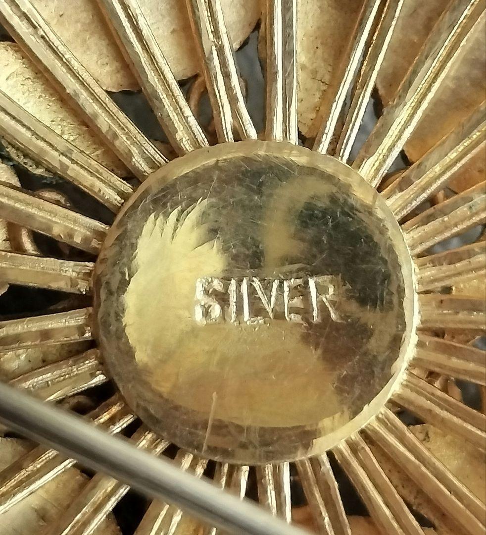 中国七宝 ターコイズ ブルーエナメルフラワーブローチ兼ペンダントトップ 銀線細工