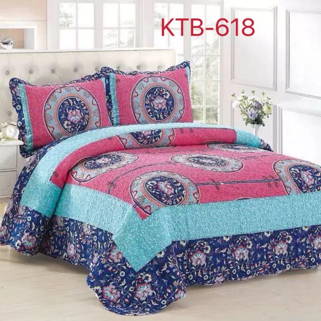 キルトベッドカバー3点セット綿マルチカバー キルティング 1126