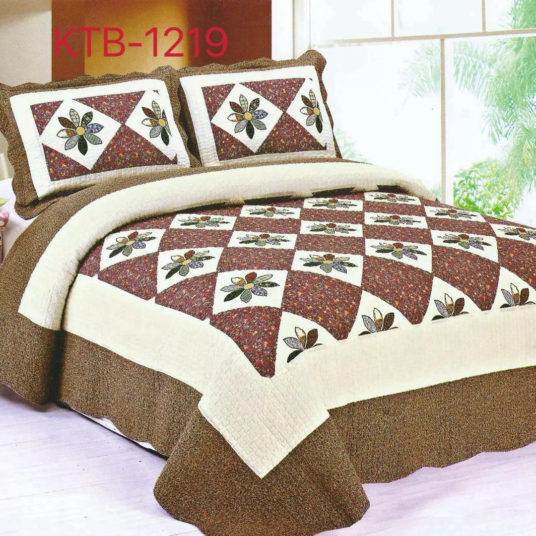 キルトベッドカバー3点セット綿マルチカバー キルティング 1126