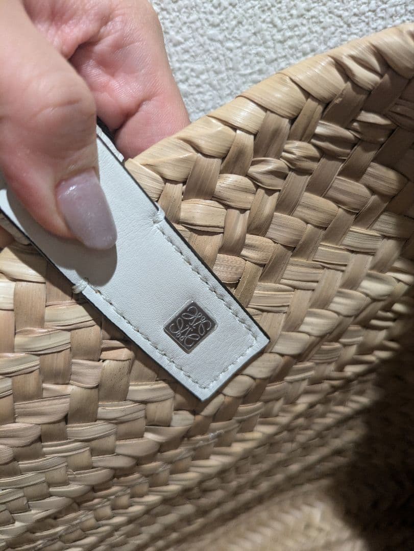 LOEWE バスケットバッグ　かごバッグ　白　ホワイト