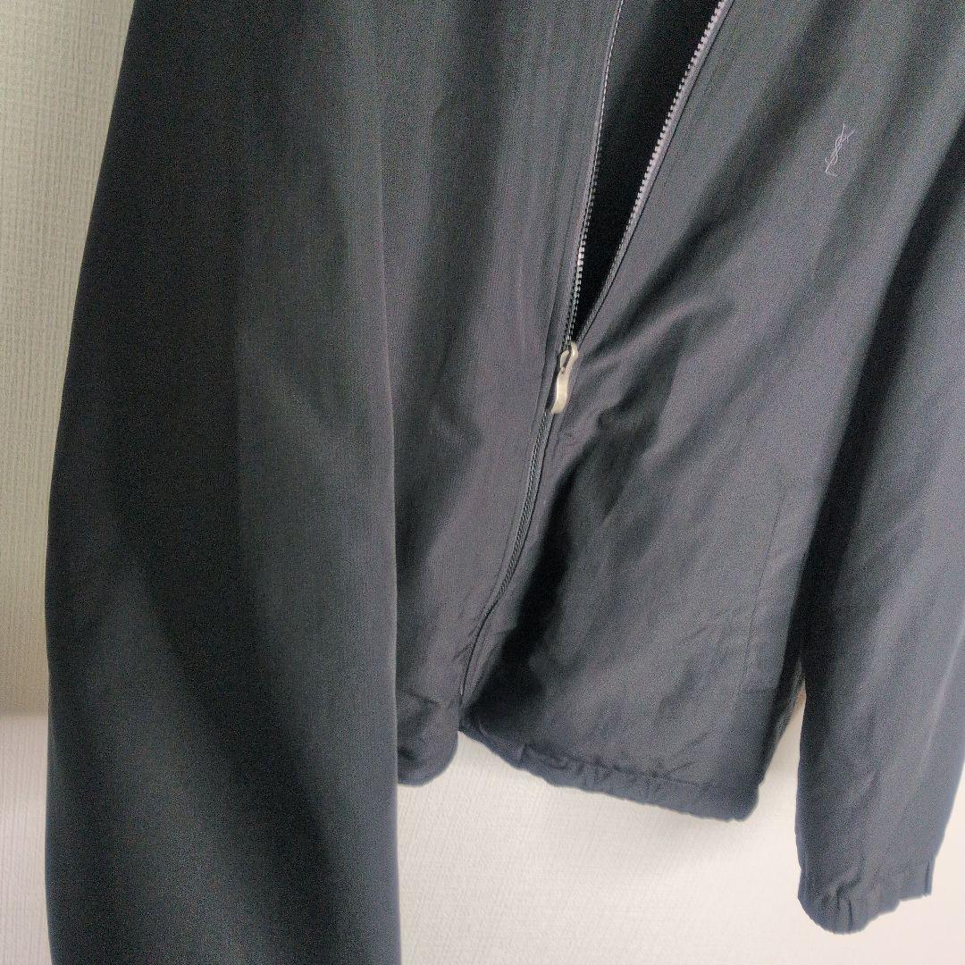 90s イヴサンローラン 刺繍 ナイロンジャケット ブラック L