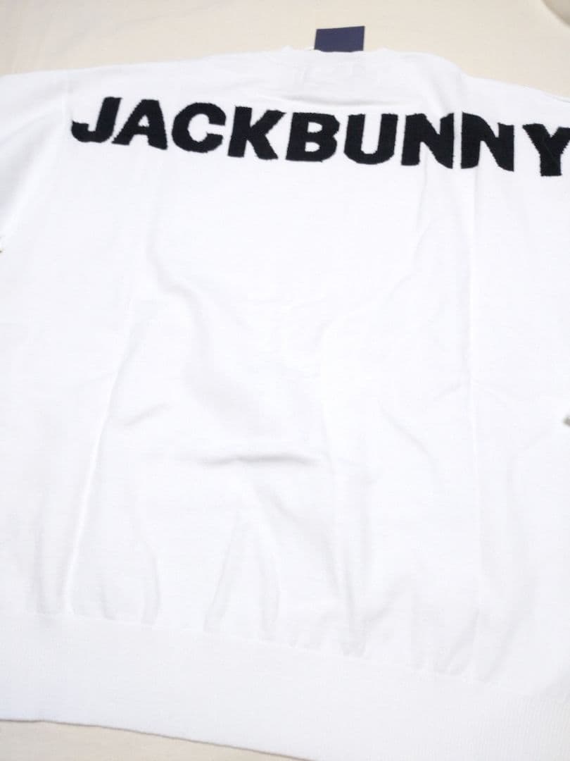 ホワイト バックロゴ Lサイズ5 新品 セーター ジャックバニー メンズ 新品