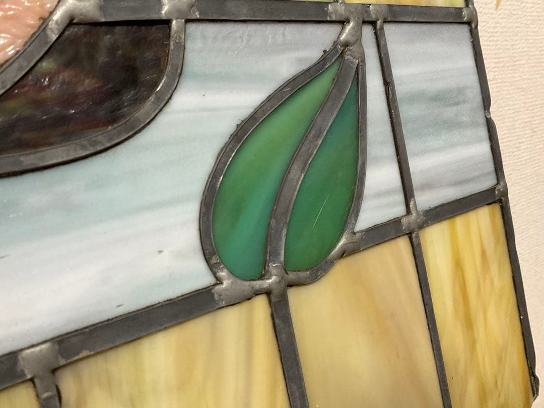 西洋アンティーク　大　ステンドグラス　 約51cm x 40cm 工芸品　ガラス