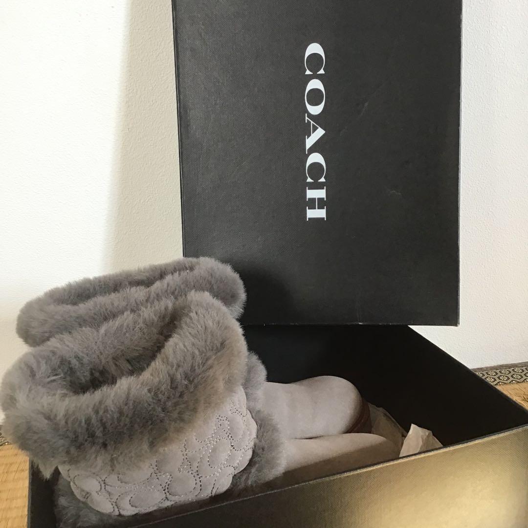 COACH ムートンブーツ 24cm グレー ほぼ未使用