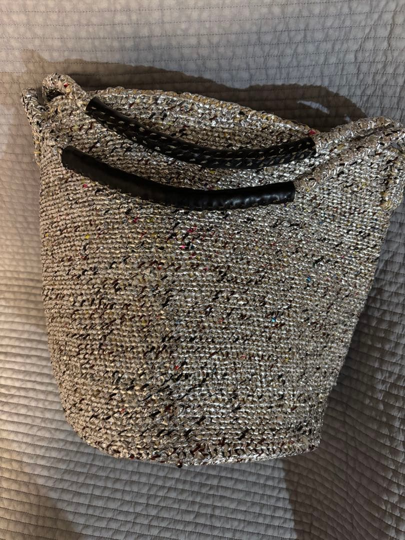 RECTANGLE レクタングル サイザルバッグ シルバー コラボ（美品）