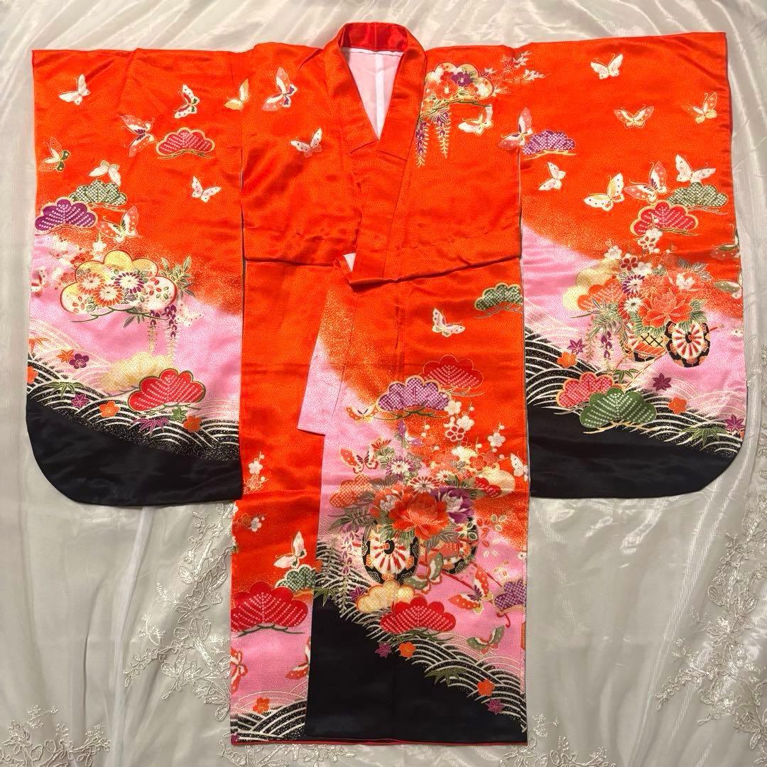 七五三 3歳 着物セット 松 蝶 御所車