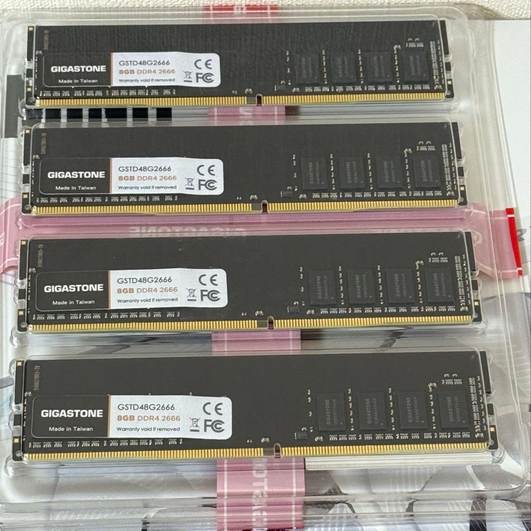 【メモリ DDR4】GIGASTONE 8GBx4枚 (32GB)