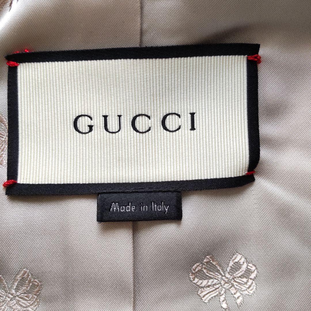 極美品 グッチ ツイード ニット シェリーライン ノーカラージャケット 36