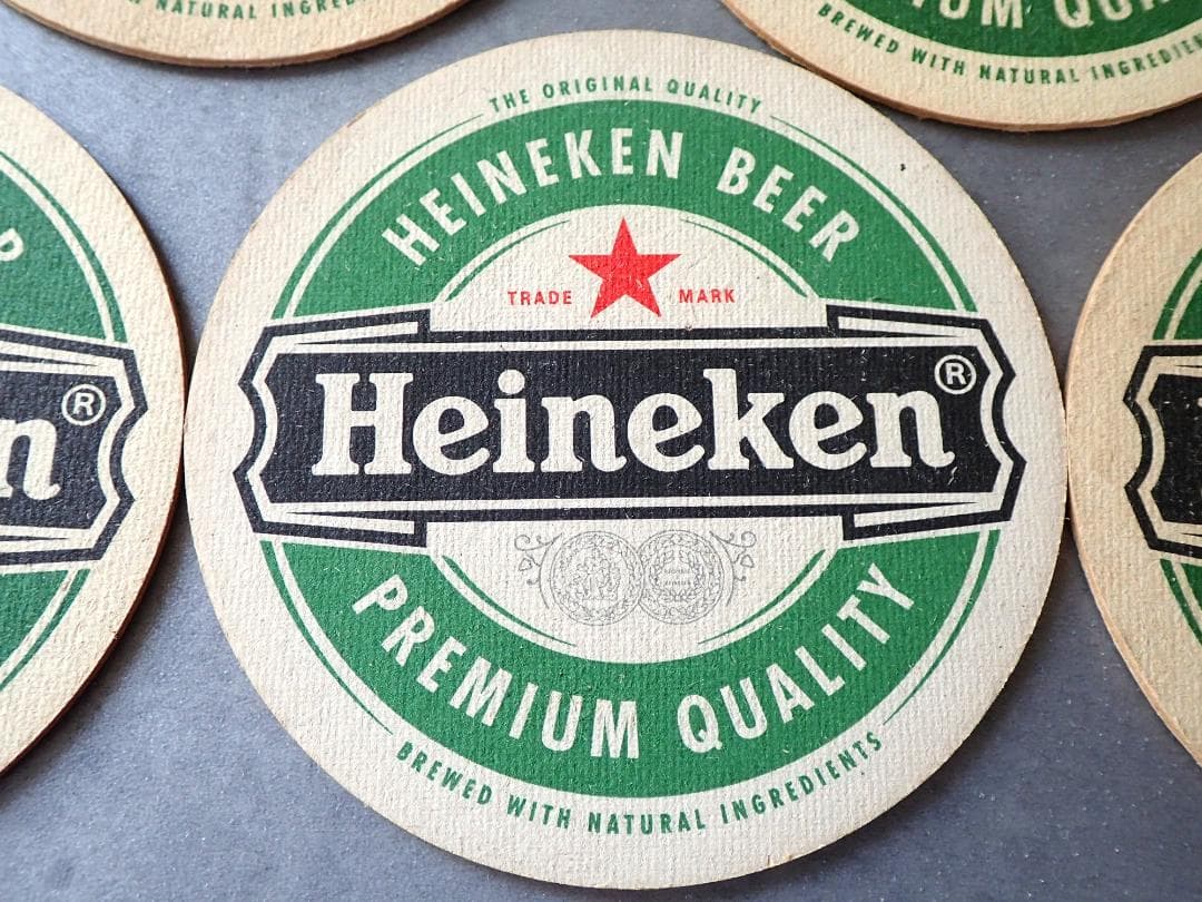 ☆珍品レア品☆Heineken ハイネケン ビンテージ大判トレイ&コースター