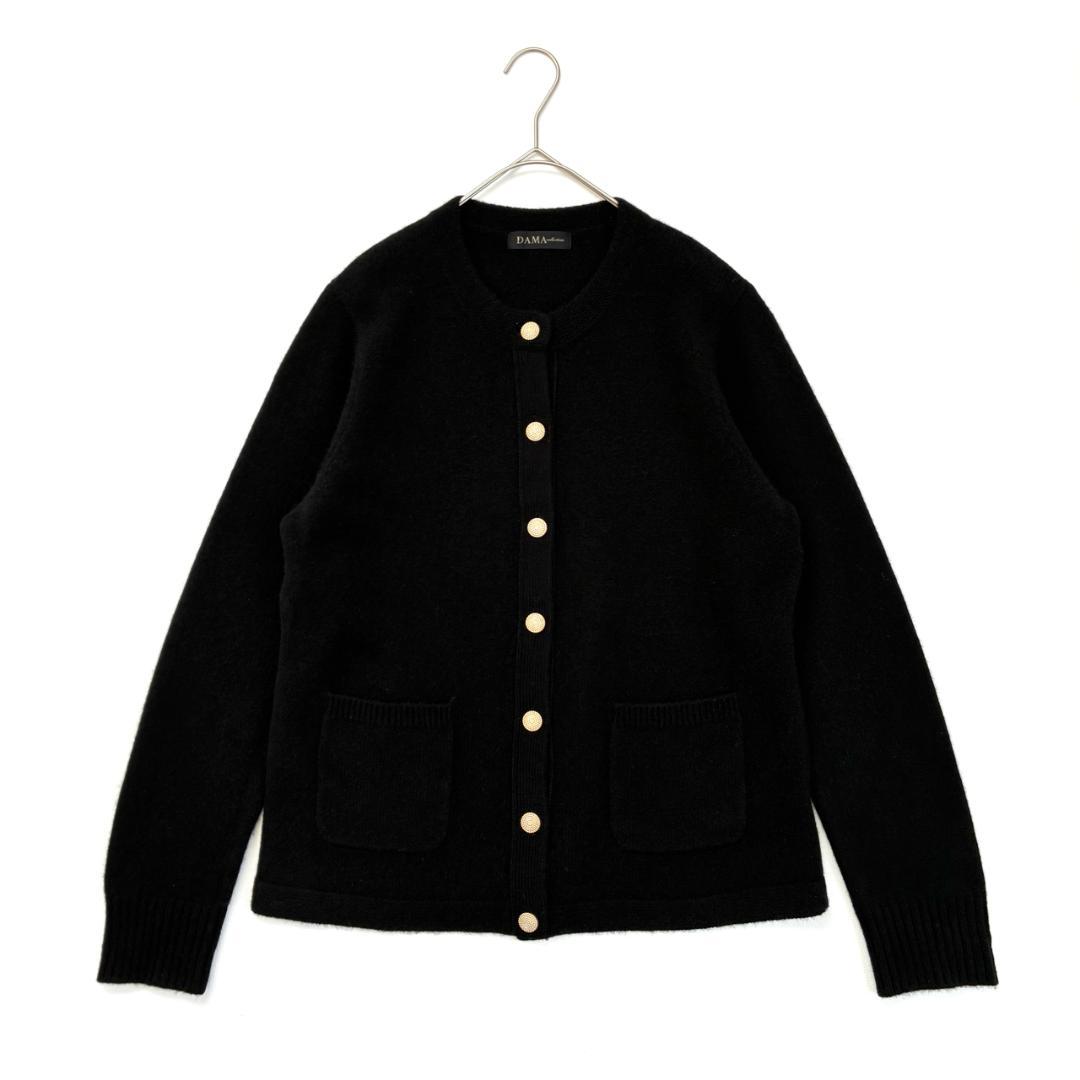 美品 ダーマコレクション カシミヤ 100% 金釦 カーディガン