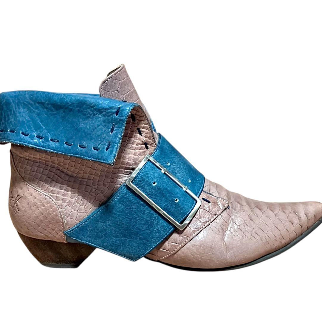 希少✨John Fluevog パイソン型押　アンクルブーツ　8.5 ギャルソン