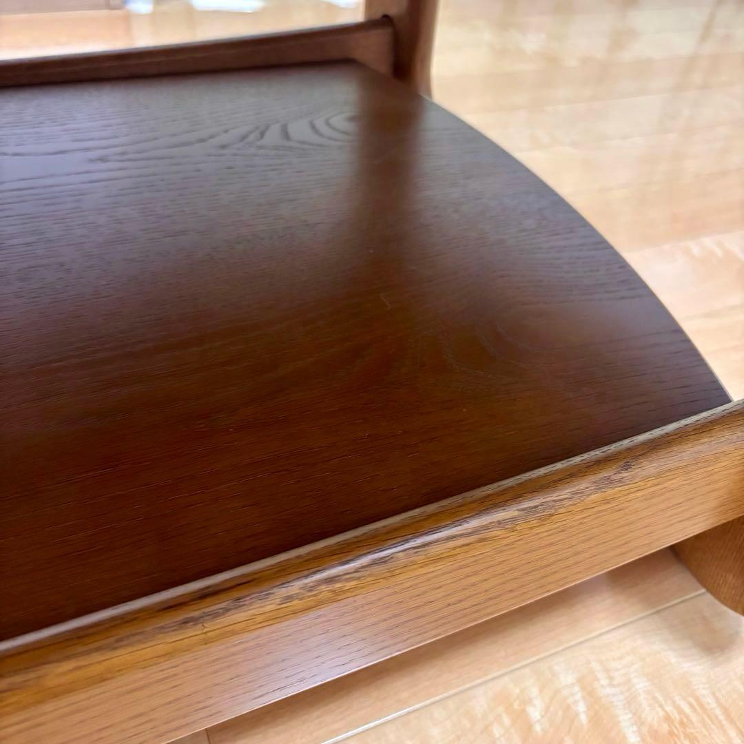 カリモク ローテーブル 棚付き センターテーブル 木製 楕円 国産家具