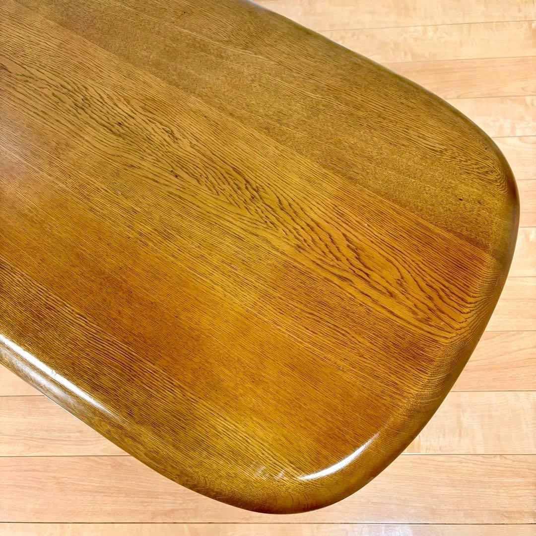 カリモク ローテーブル 棚付き センターテーブル 木製 楕円 国産家具