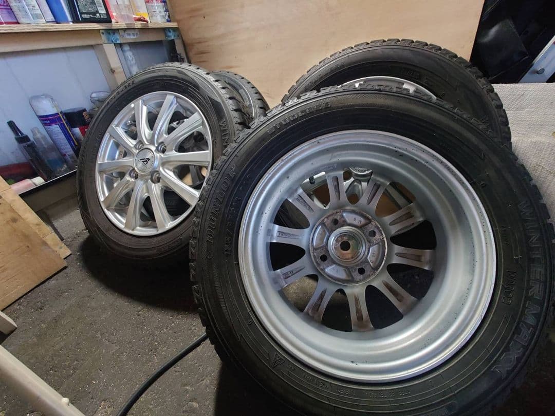 ②スタットレスタイヤ…AZ SPORTS 13インチ ホイールセット