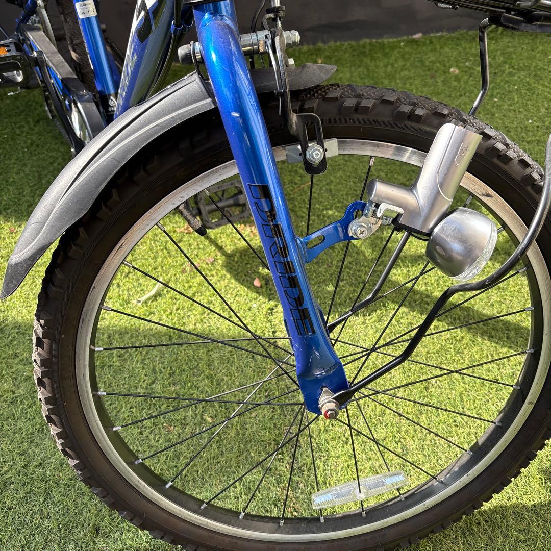 PRIDE 子供用自転車 青 フロントバスケット付き　引き取り限定　22インチ