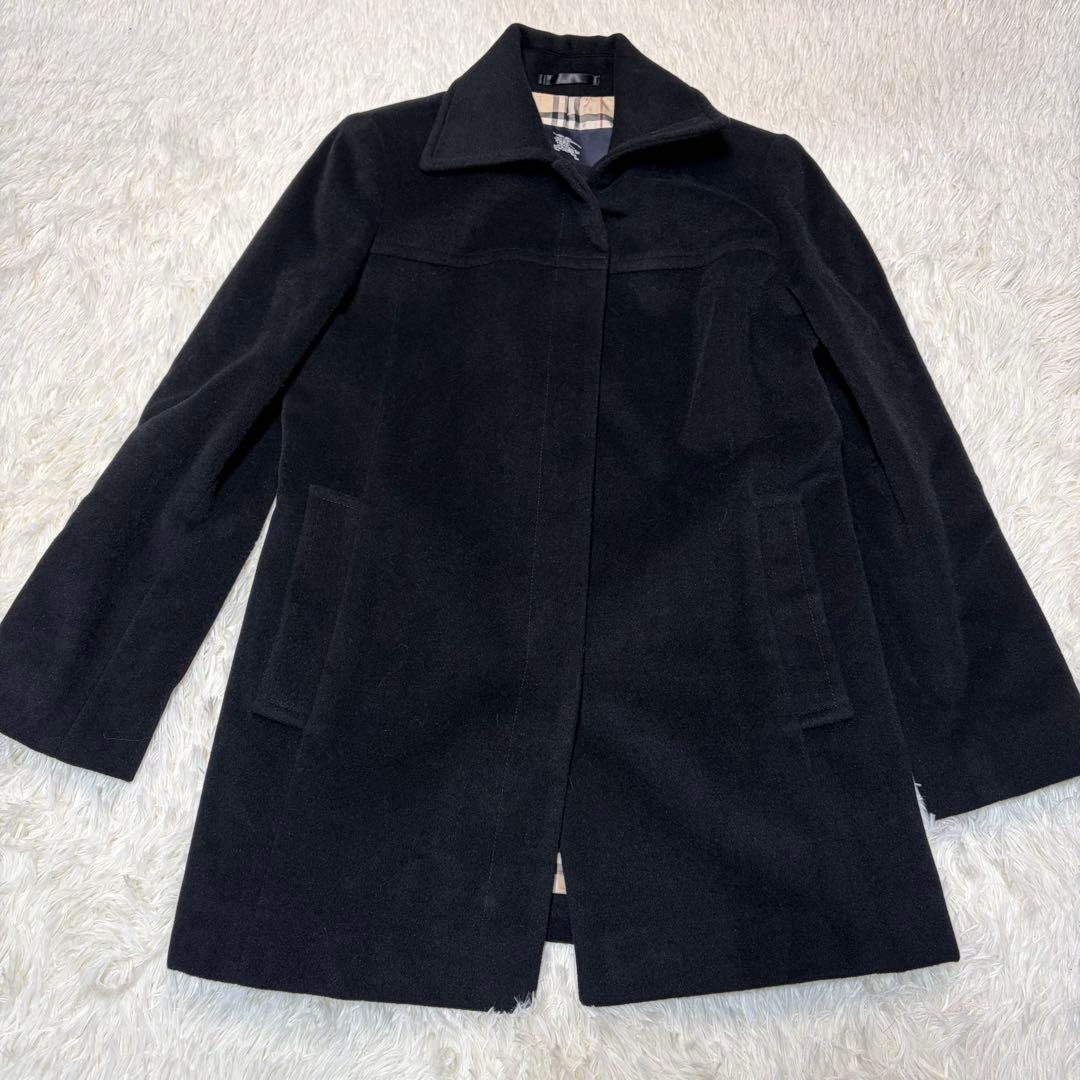 む*。様 極美品✨ BURBERRY ノバチェック ステンカラーコート アンゴラ