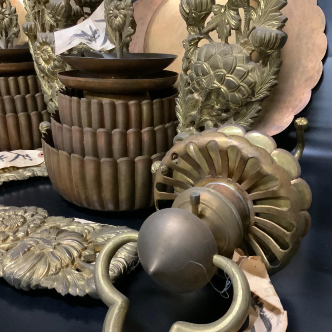 極上・菊輪灯・浄土真宗・本堂用・京仏具・仏像・宣徳・銅鑼・妙鉢・煎茶道具