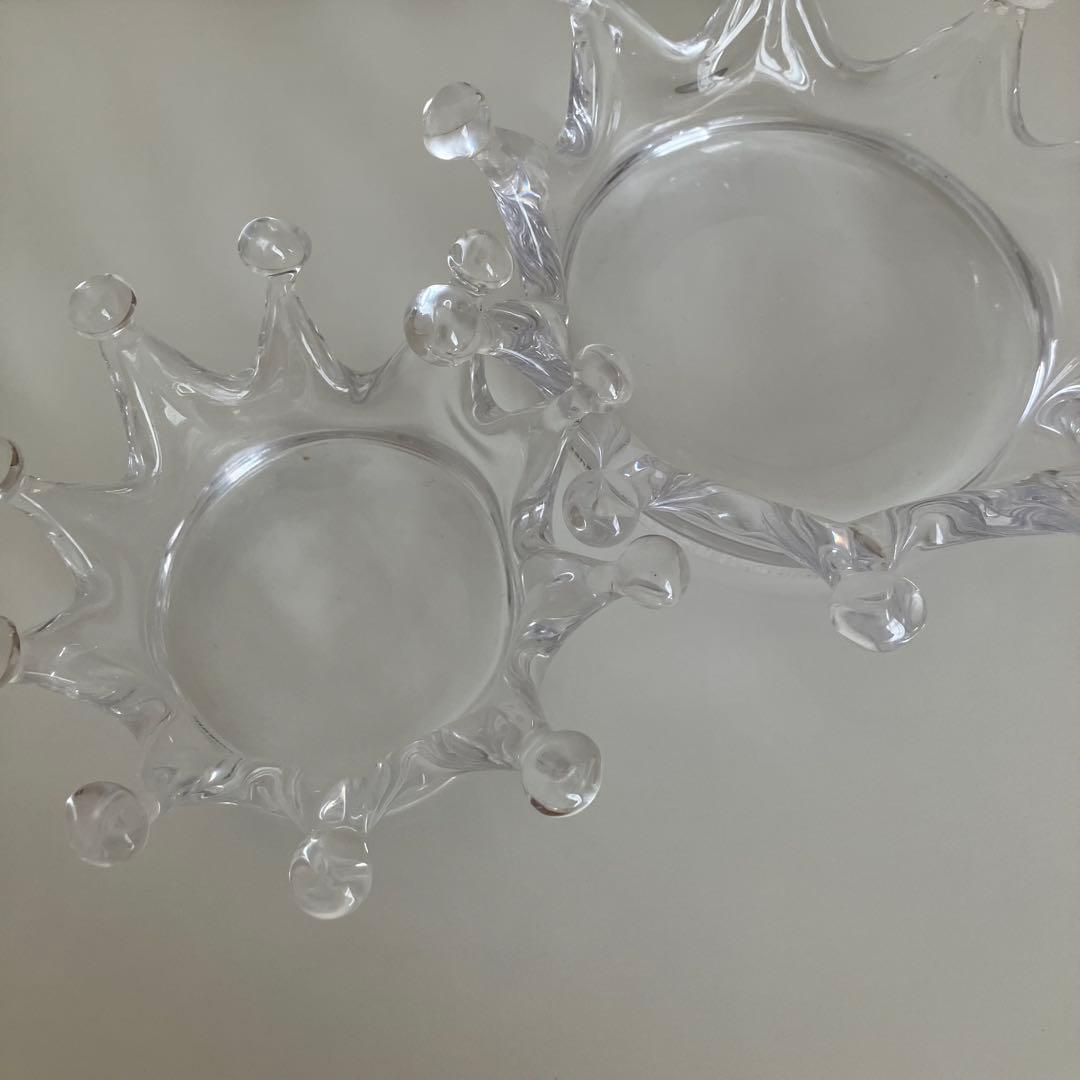 Sghr スガハラ ガラス ミルククラウン 大小２個セット 【廃盤希少】